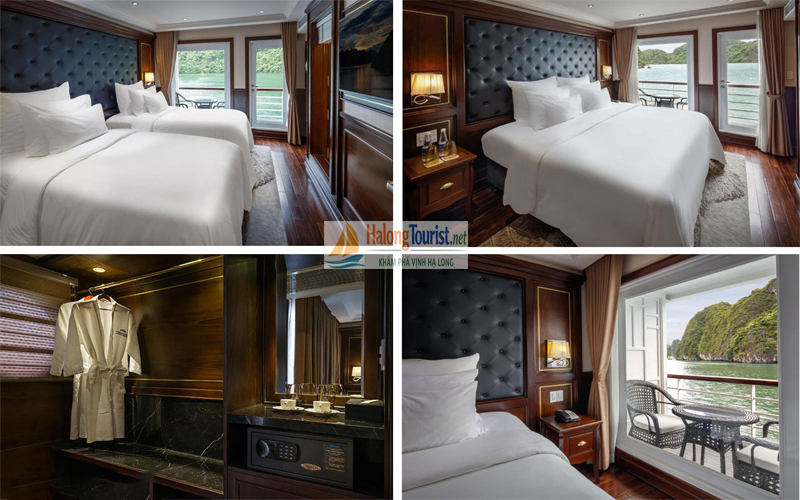 Cabin du thuyền Hạ Long tiện nghi, view biển đẹp