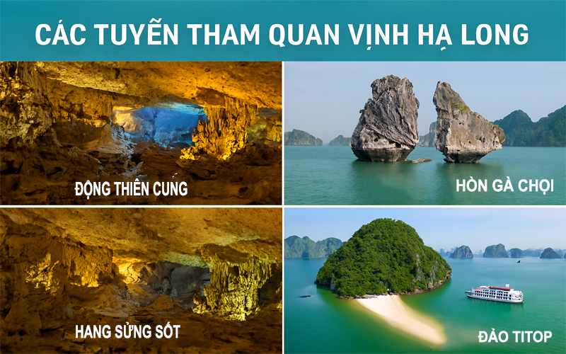 Các tuyến tham quan vịnh hạ long