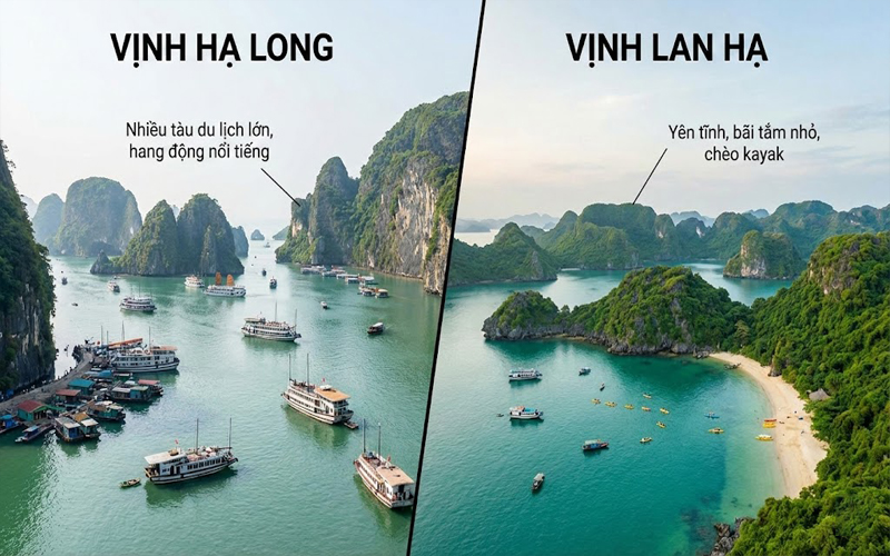 So Sánh Vịnh Hạ Long và Vịnh Lan Hạ