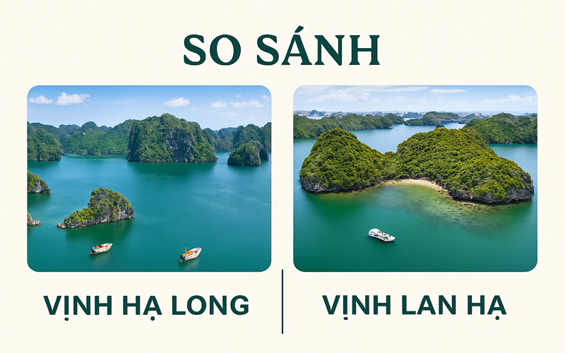 So sánh cảnh quan Vịnh Hạ Long và Vịnh Lan Hạ