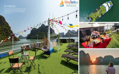 Sundeck du thuyền ngắm hoàng hồn, tiệc trà