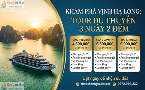 Tour du thuyền Hạ Long 3 ngày 2 đêm