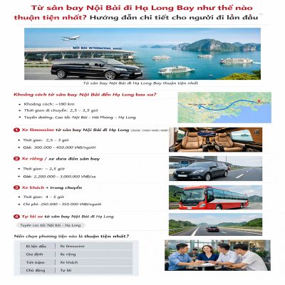 Từ sân bay Nội Bài đi Hạ Long Bay thuận tiện nhất