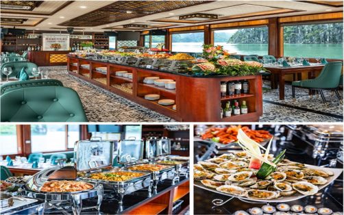 Ăn trưa trên du thuyền 5 sao Hạ Long