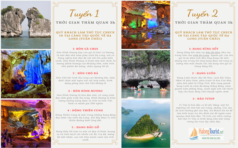 Cách tuyến tham quan Vịnh Hạ Long