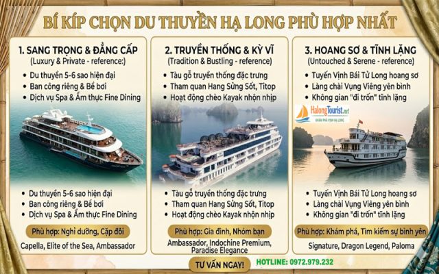 Nên chọn du thuyền Hạ Long nào