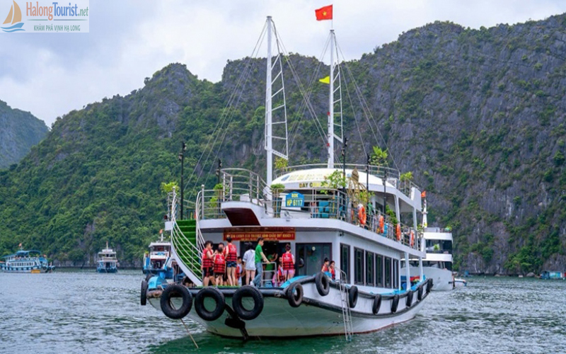 Tàu ghép tham quan Vịnh Lan Hạ trong ngày
