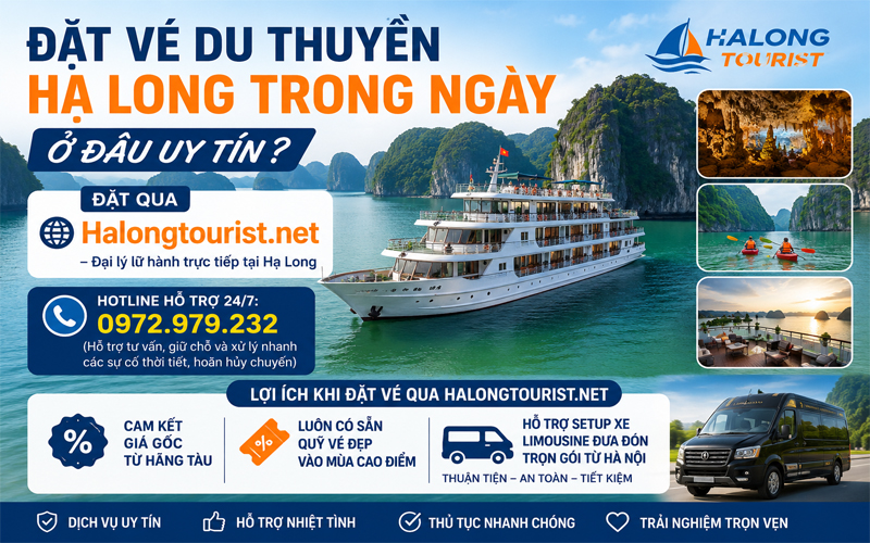Đặt Vé Du Thuyền Hạ Long Trong Ngày tại Halongtourist