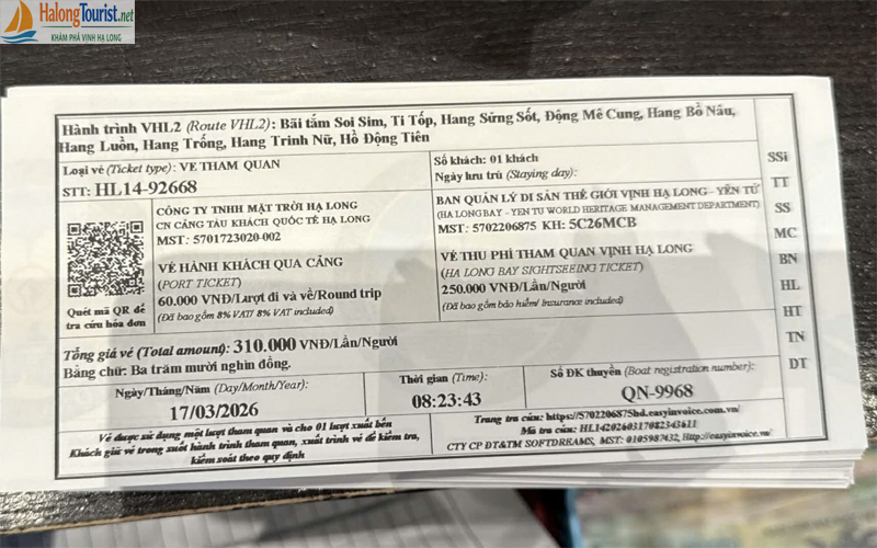 vé tham quan Vịnh Hạ Long